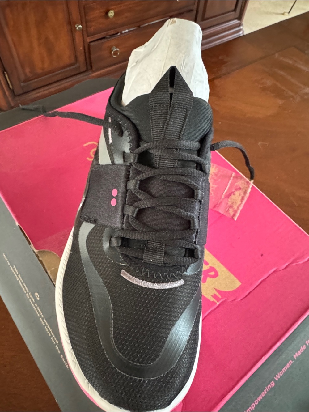 Ryka Black Running Sneakers with Pink Accents